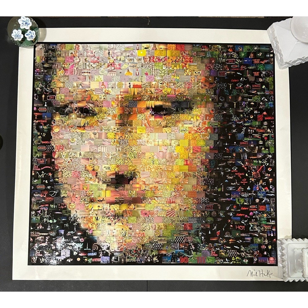 Neil J Farkas Mona Lisa Photo Mosaic Seriolithograph Signed Pop Art Print ROLLED